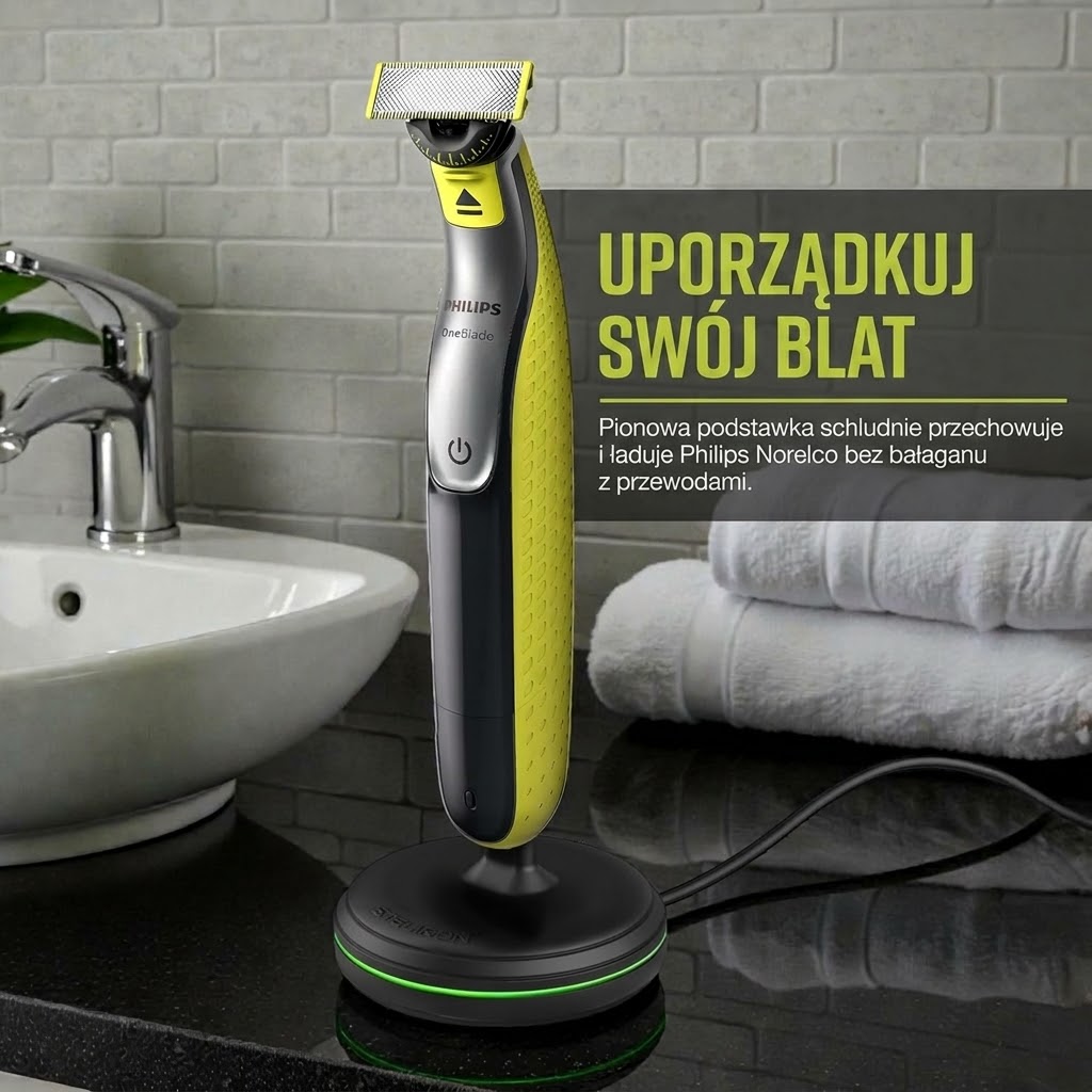 Philips OneBlade Face 360 Trymer do zarostu twarzowego + dodatkowe ostrze, grzebień 5 w 1, miękkie etui – QP2734/31 - Image 5